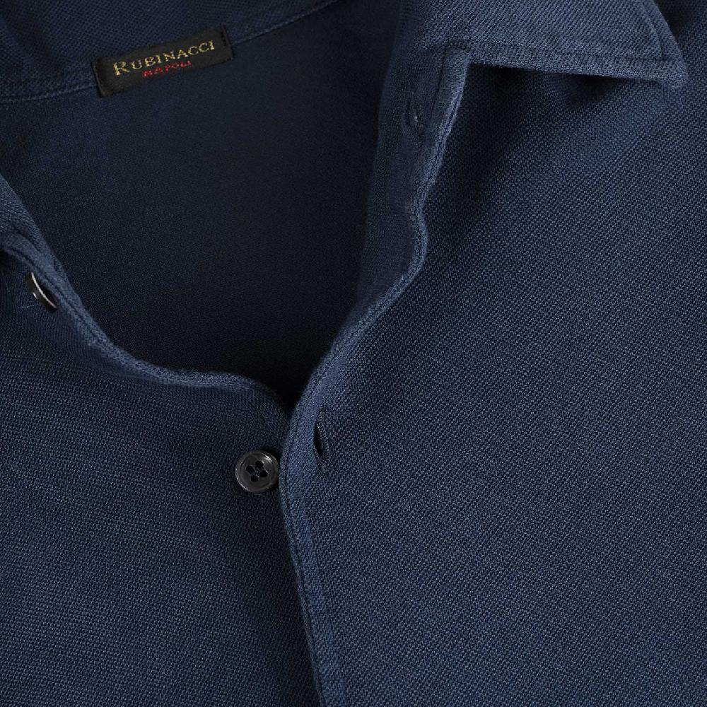 Rubinacci Camicia In Piquet Leggero Blu