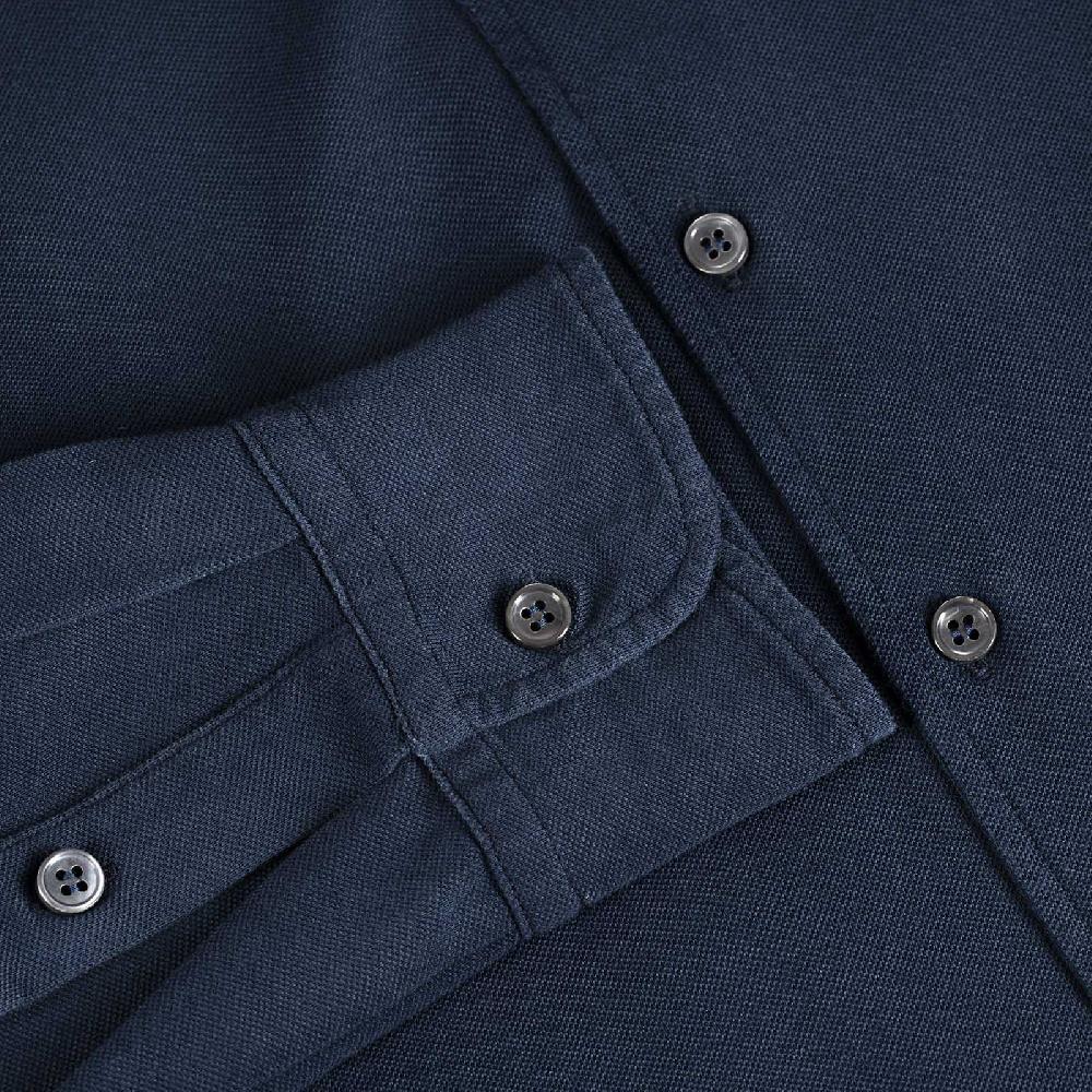 Rubinacci Camicia In Piquet Leggero Blu