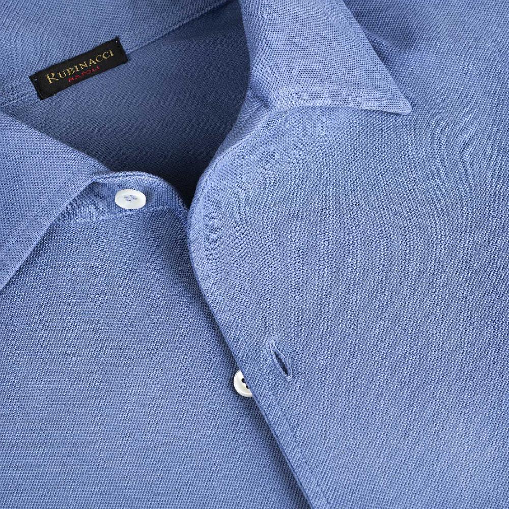 Rubinacci Camicia In Piquet Leggero Jeans