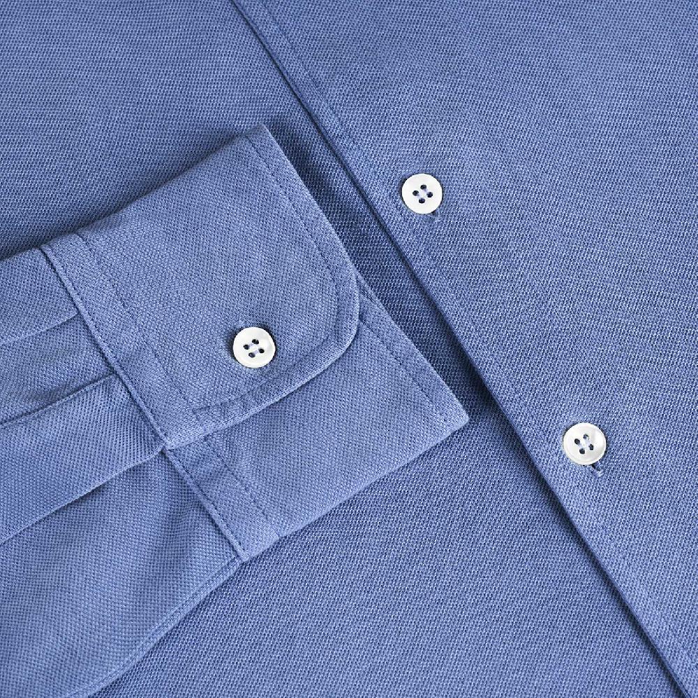 Rubinacci Camicia In Piquet Leggero Jeans