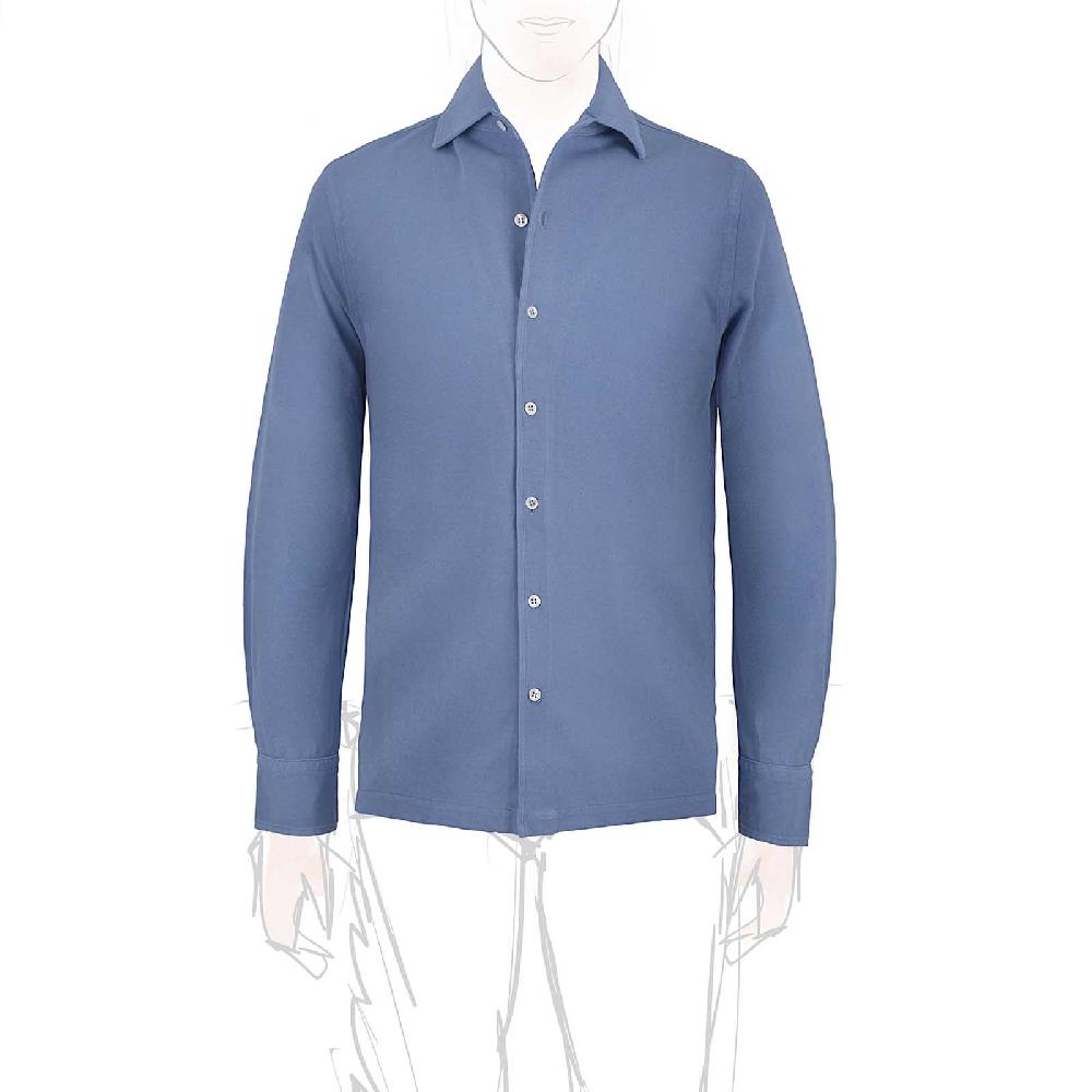 Rubinacci Camicia in piquet leggero jeans