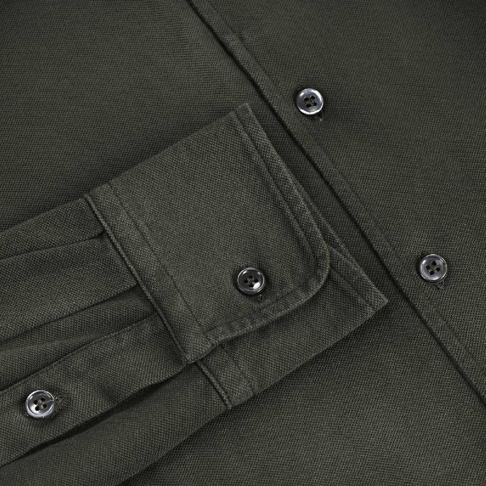 Rubinacci Camicia In Piquet Leggero Verde