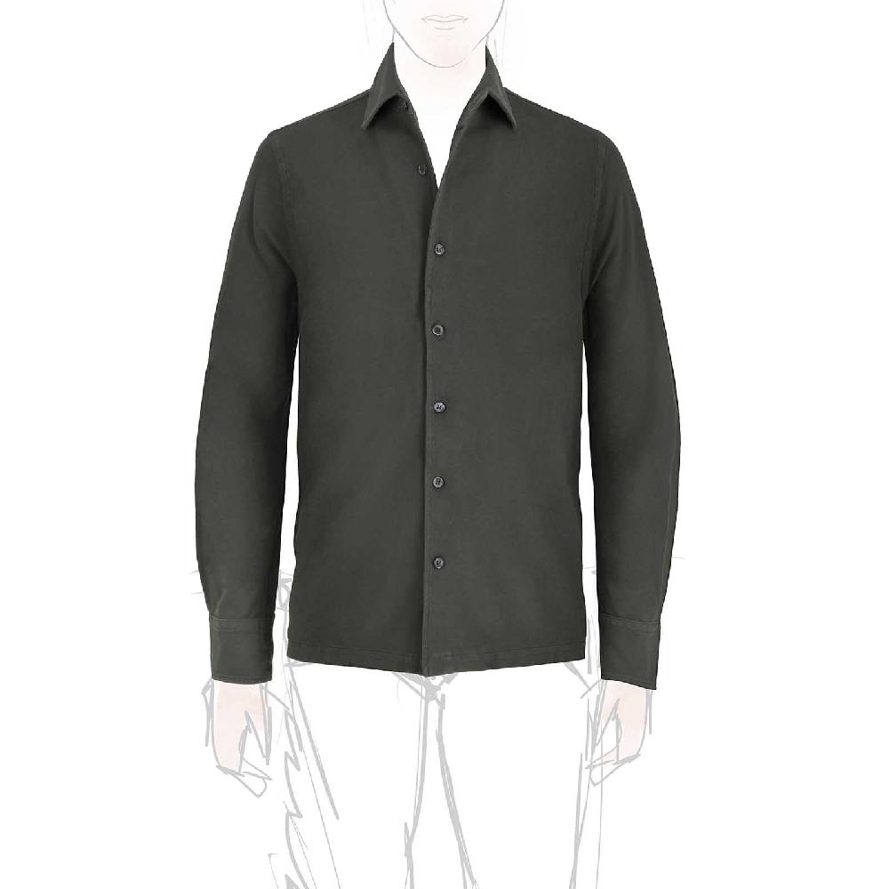 Rubinacci Camicia in piquet leggero verde