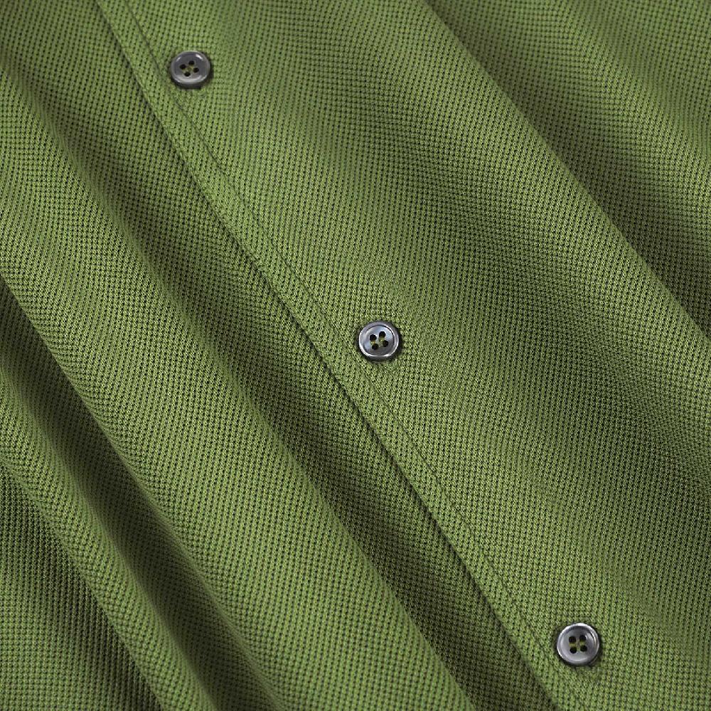 Rubinacci Camicia In Piquet Oliva