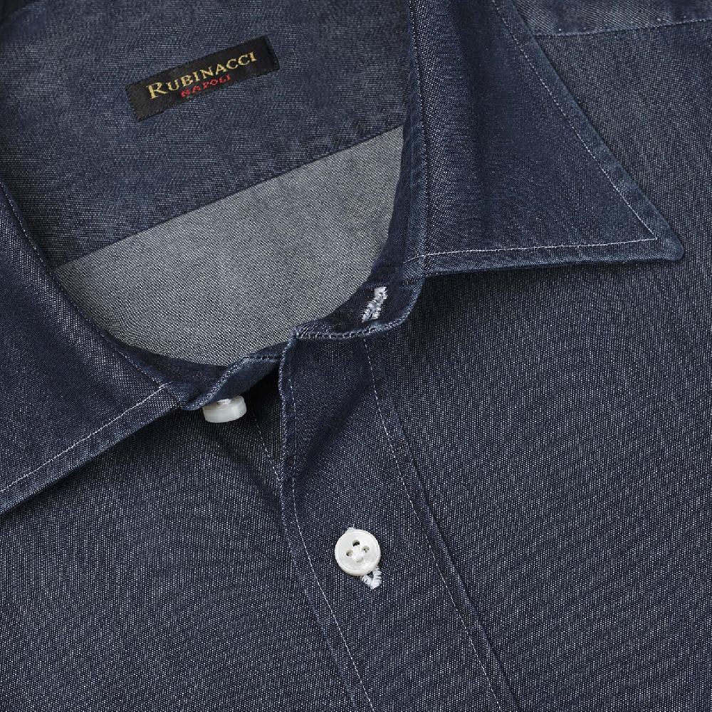 Rubinacci Camicia Jeans Blu Scuro