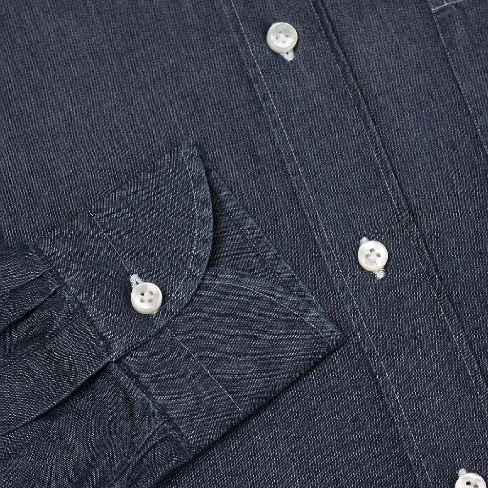 Rubinacci Camicia Jeans Blu Scuro