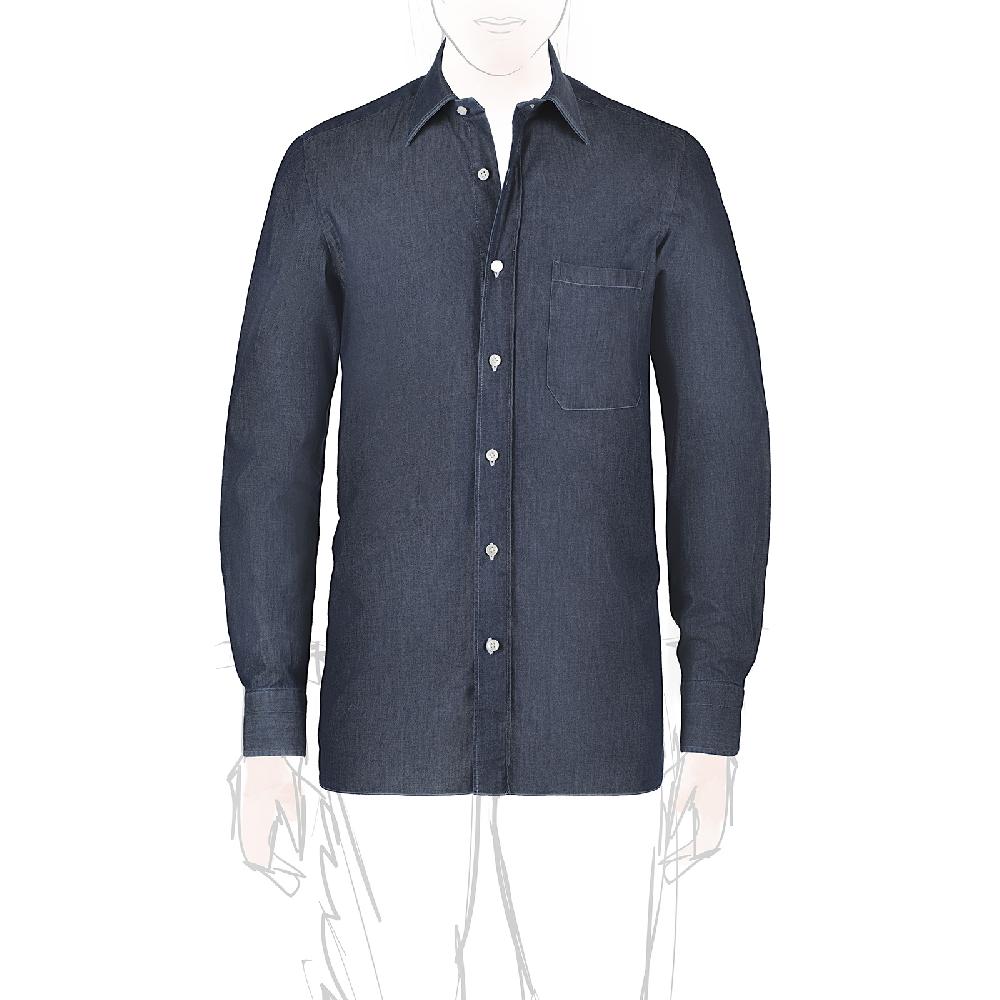 Rubinacci Camicia jeans blu scuro