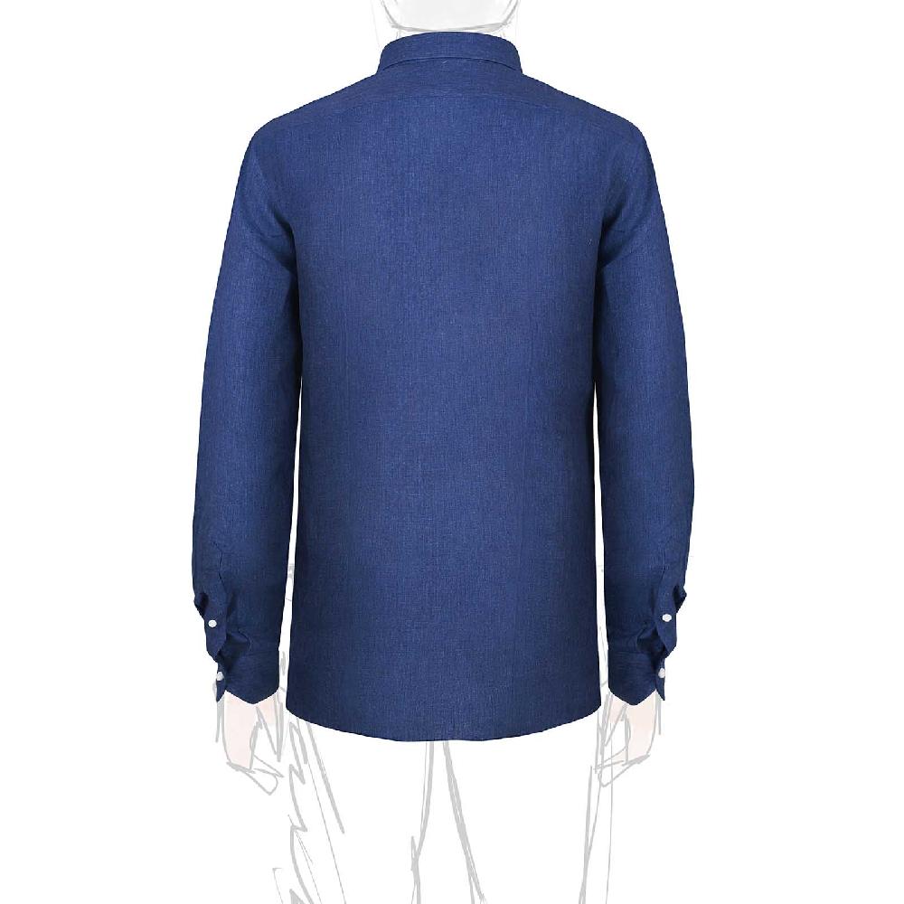 Rubinacci Camicia Jeans In Lino