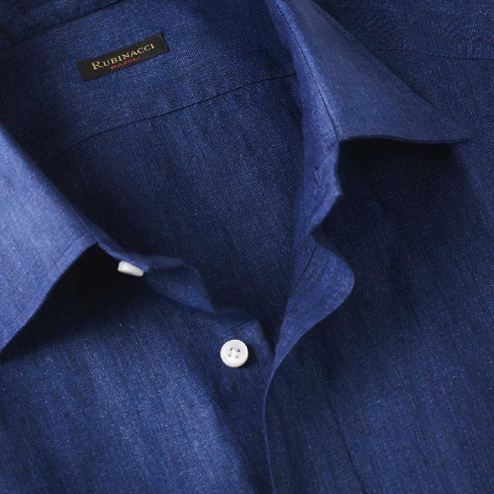 Rubinacci Camicia Jeans In Lino