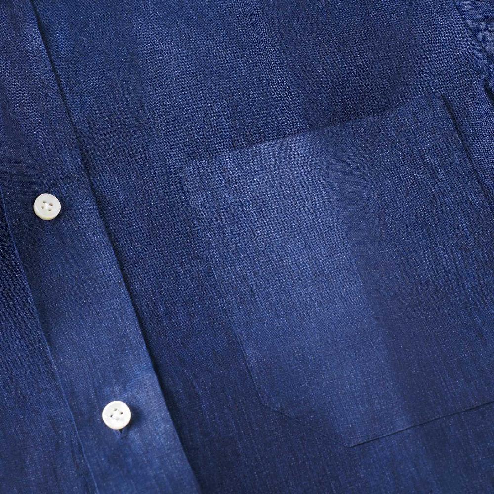 Rubinacci Camicia Jeans In Lino
