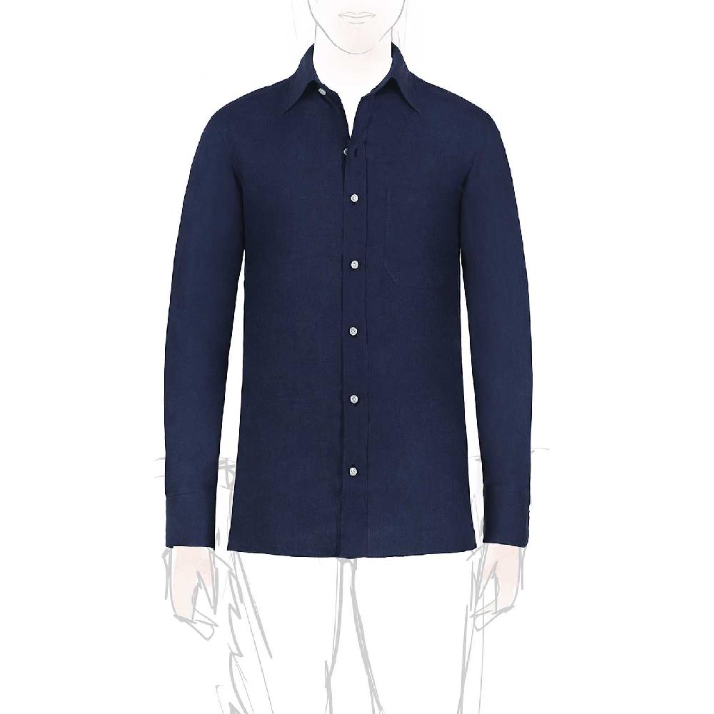 Rubinacci Camicia lino bluette