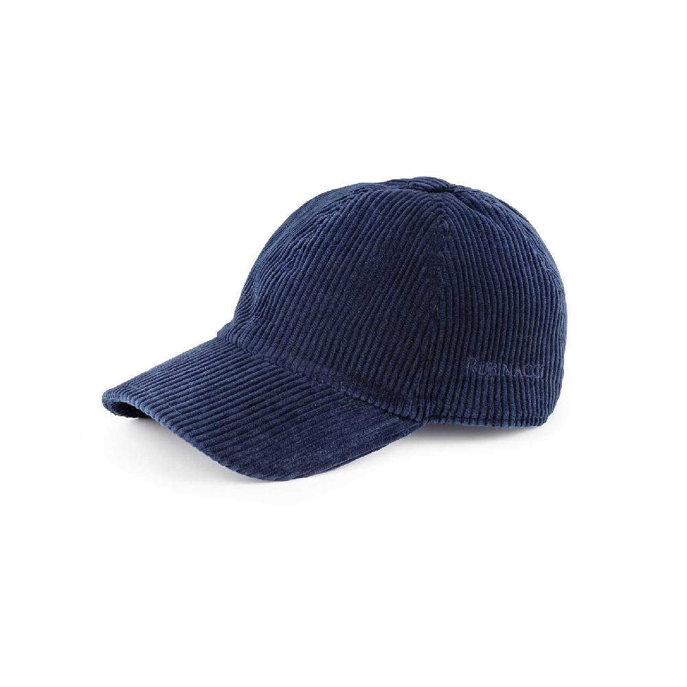 Rubinacci Cappello Baseball In Velluto A Coste Blu