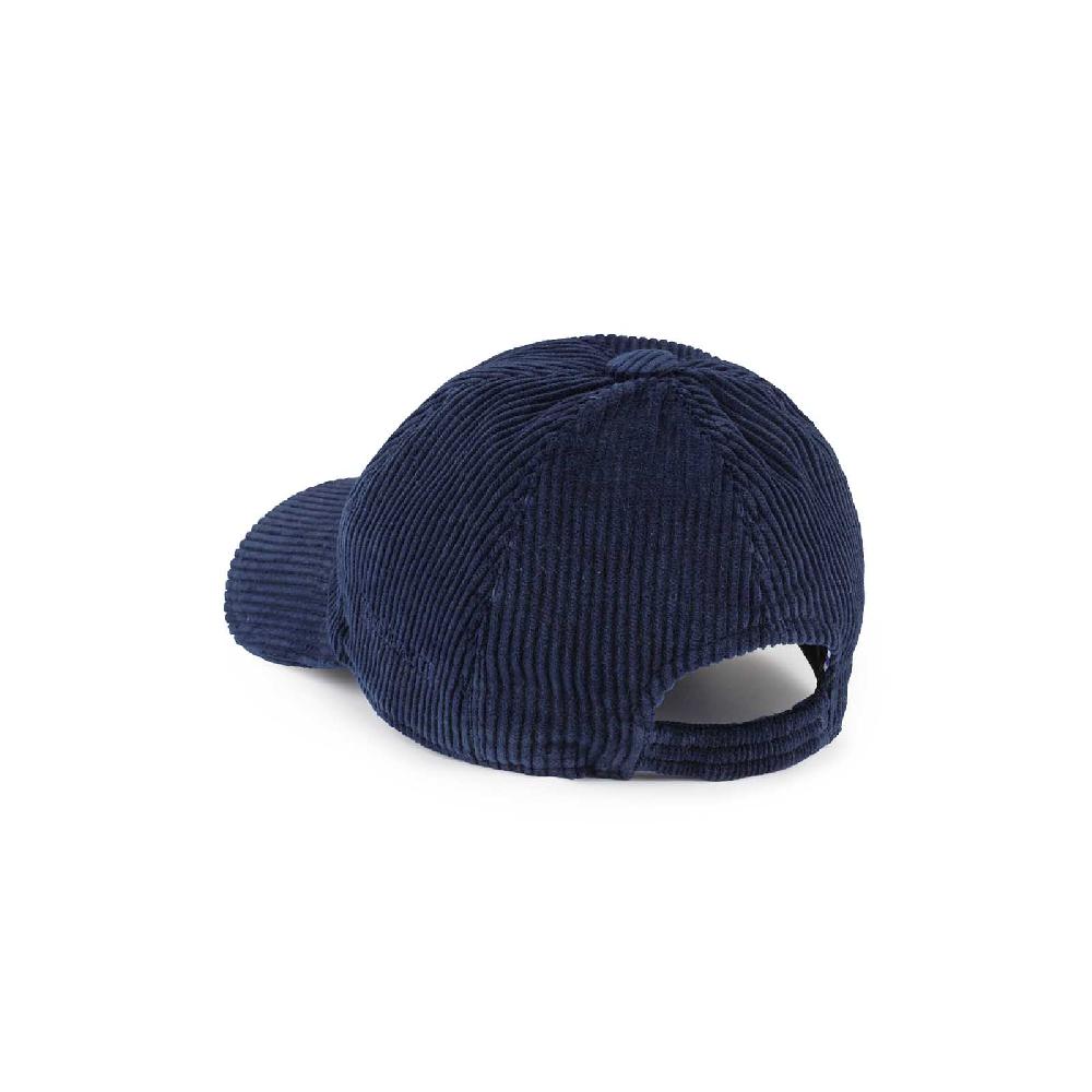Rubinacci Cappello Baseball In Velluto A Coste Blu