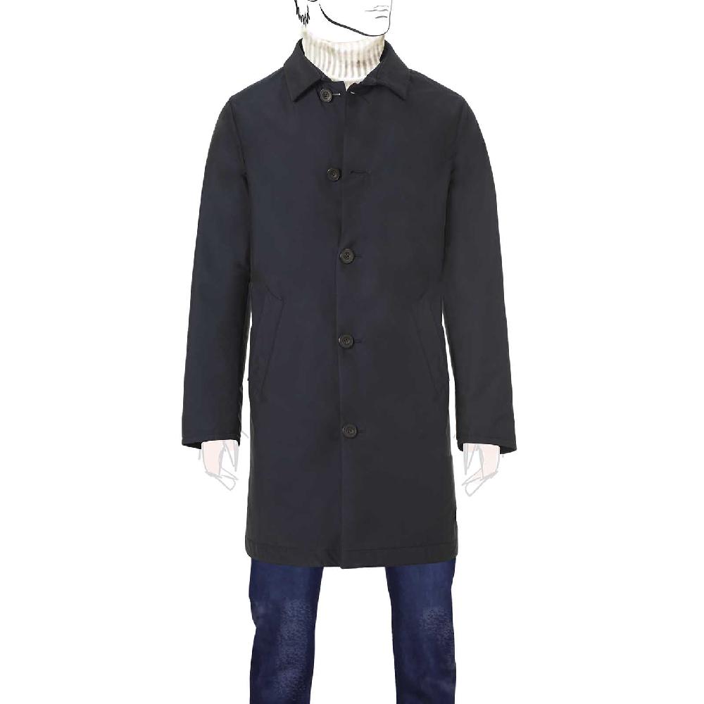 Rubinacci Cappottino in cashmere blu reversibile