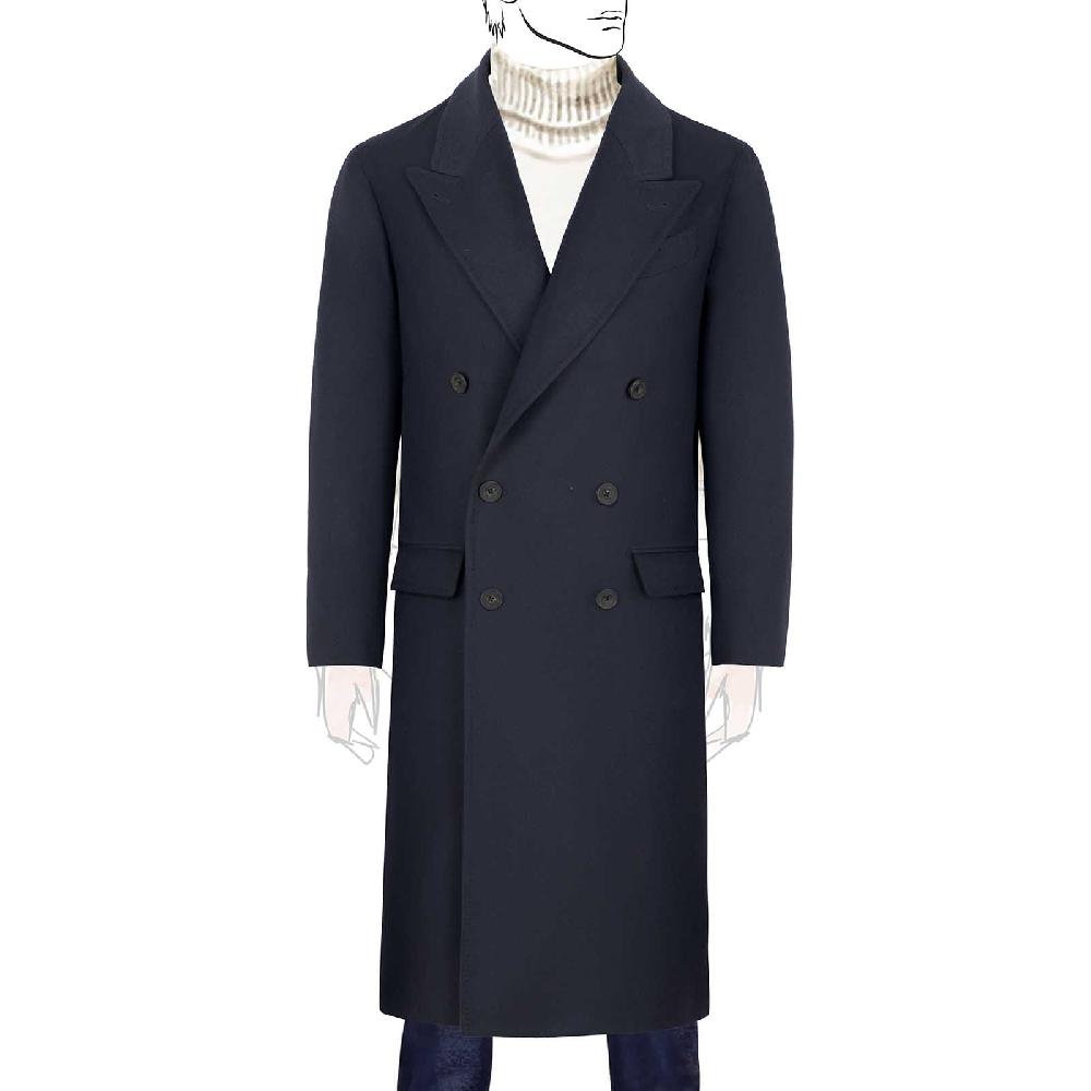 Rubinacci Cappotto in cashmere blu