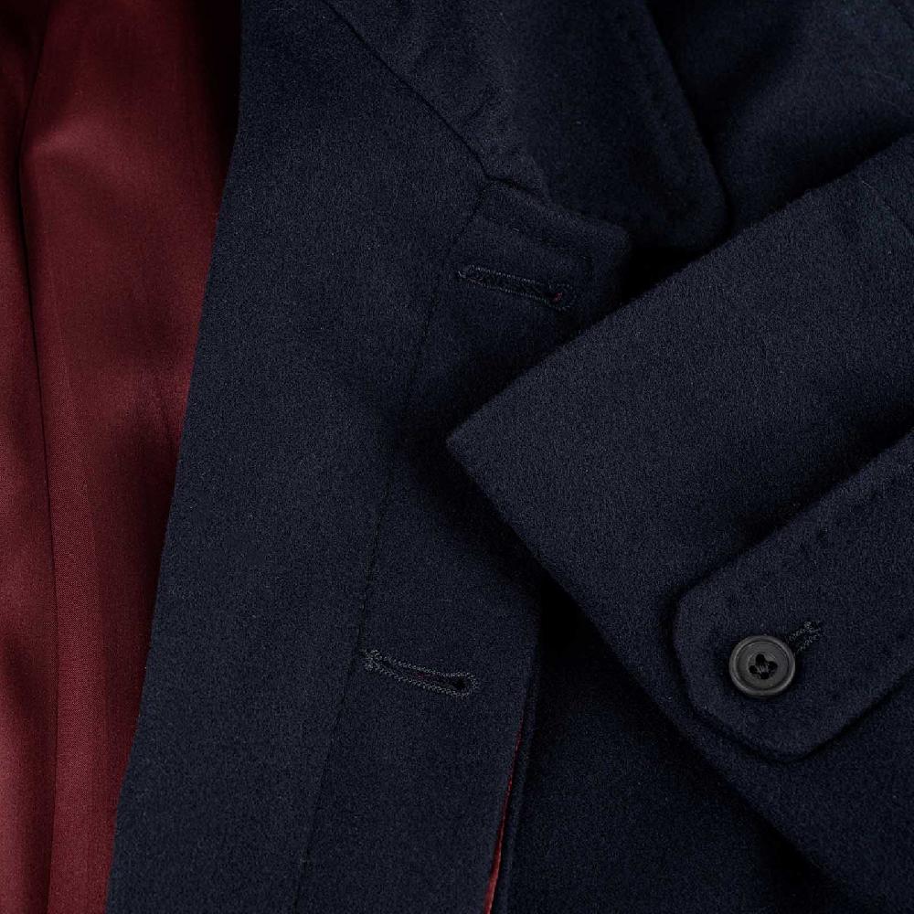 Rubinacci Cappotto Raglan In Lana Super 200's Blu