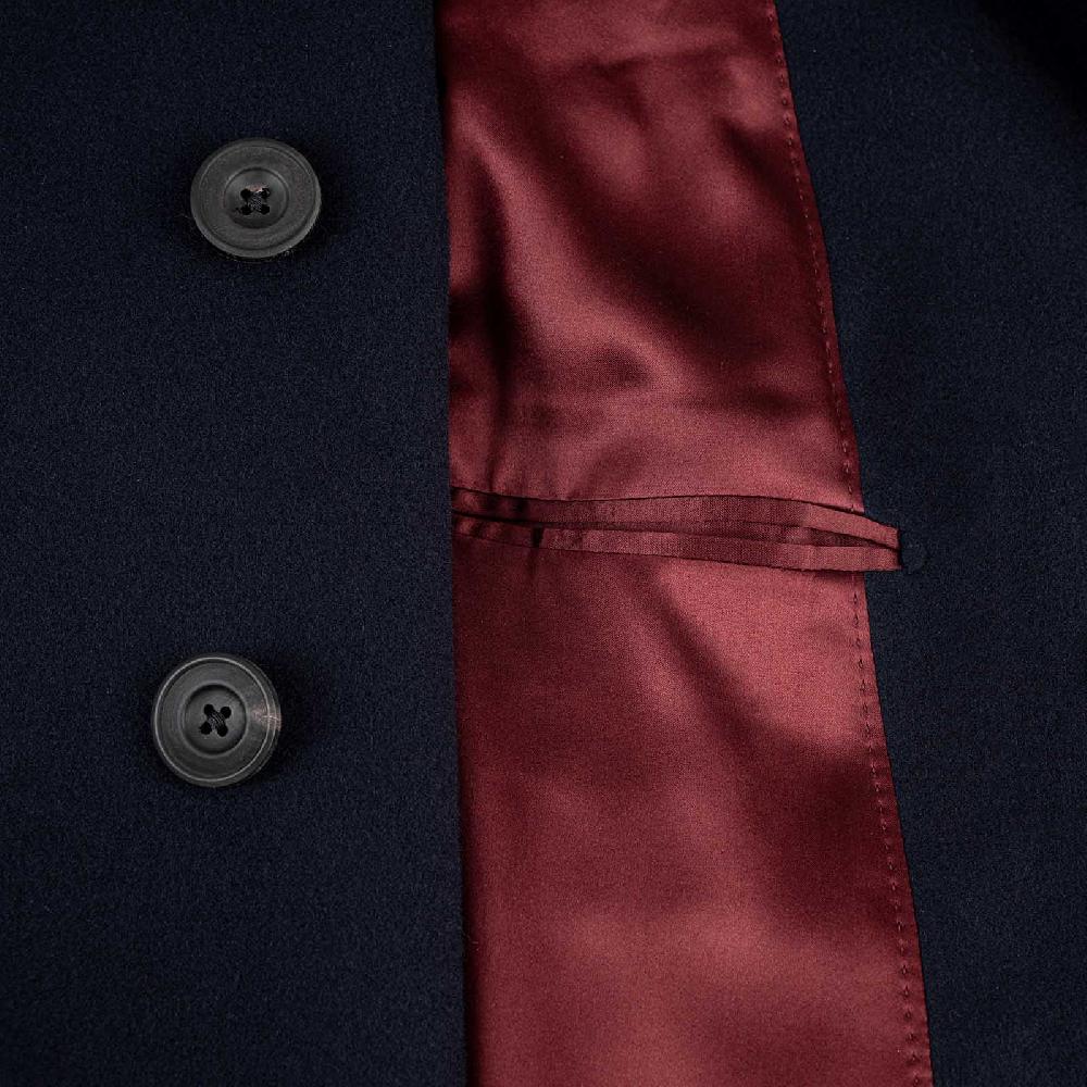 Rubinacci Cappotto Raglan In Lana Super 200's Blu