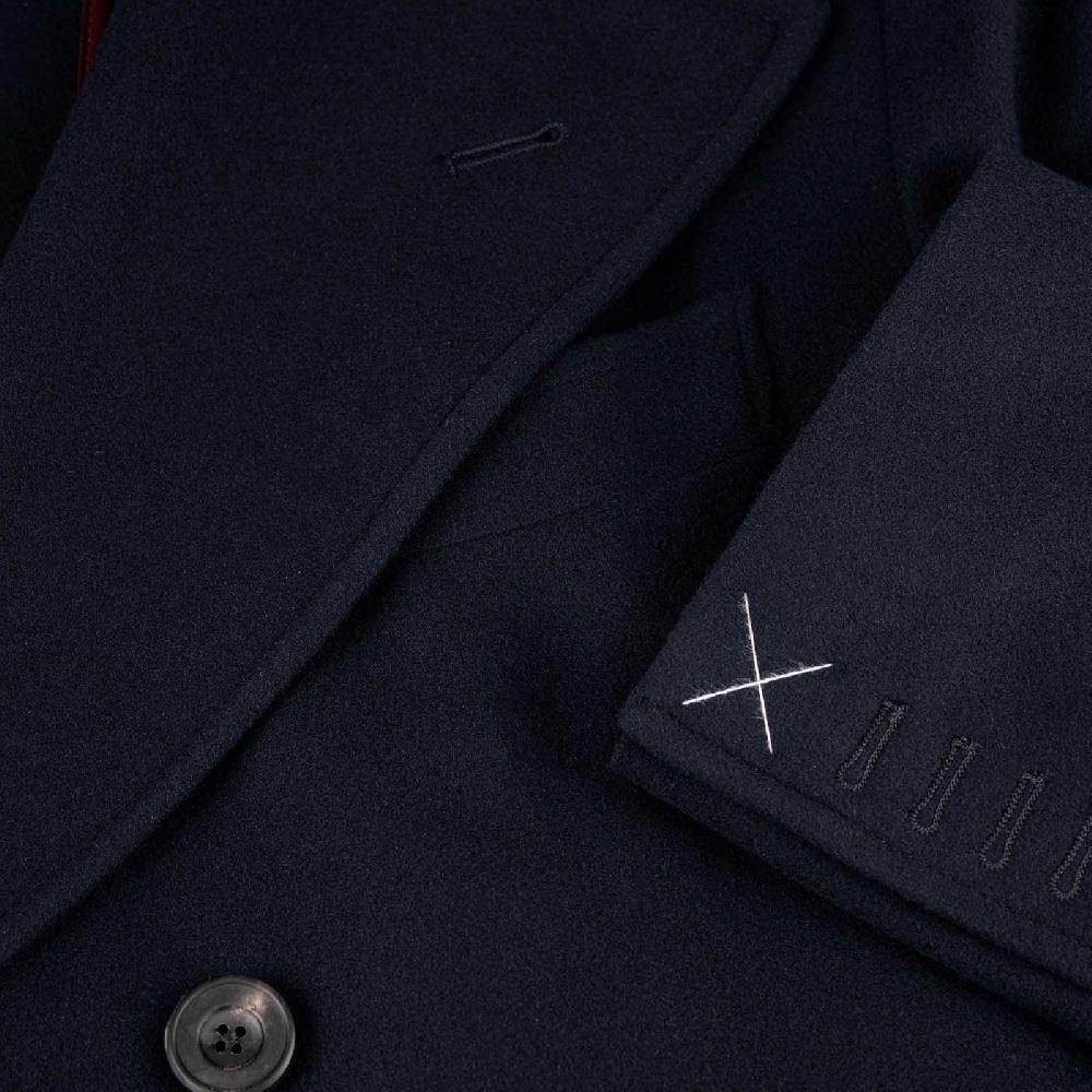 Rubinacci Cappotto Ulster In Lana Super 200's Blu