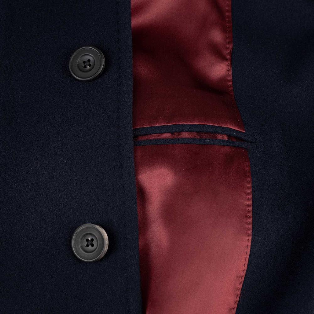 Rubinacci Cappotto Ulster In Lana Super 200's Blu