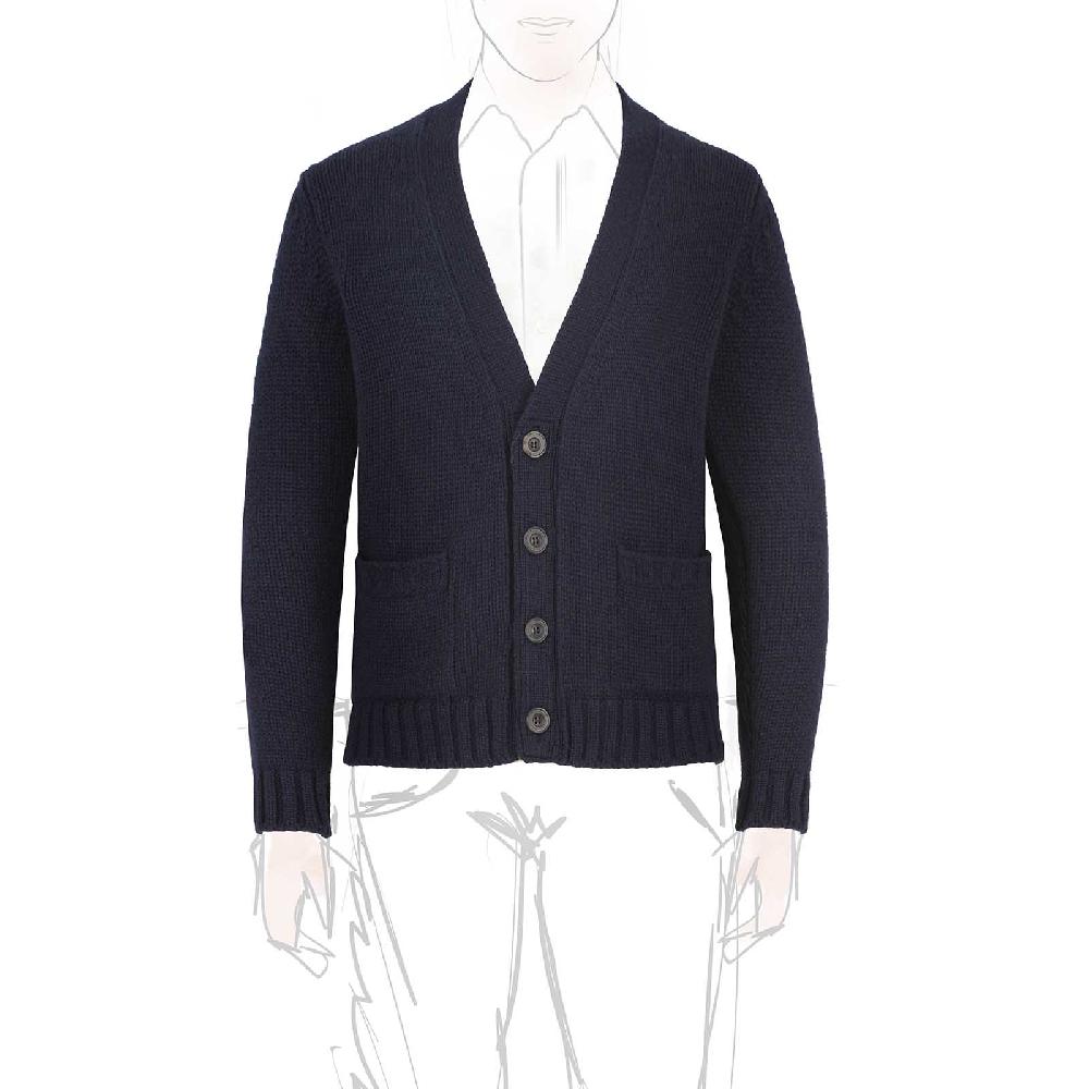 Rubinacci Cardigan cashmere blu