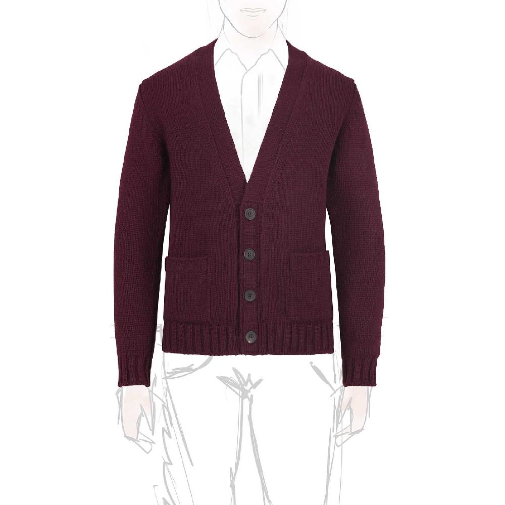 Rubinacci Cardigan cashmere bordeaux