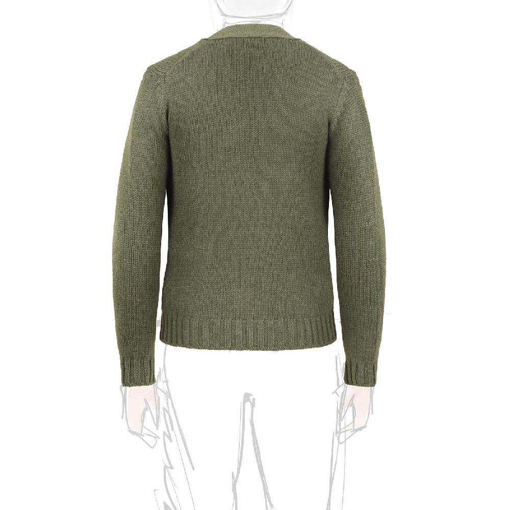 Rubinacci Cardigan Cashmere Verde Oliva