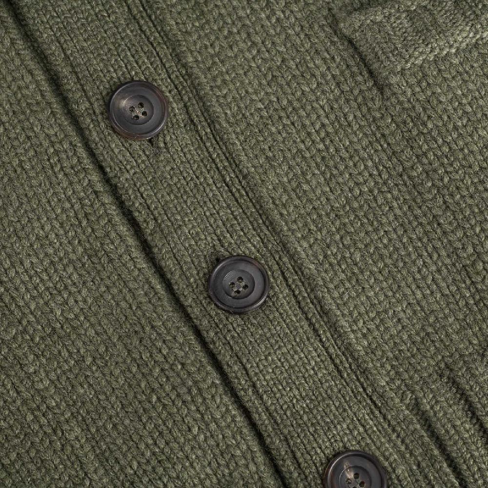 Rubinacci Cardigan Cashmere Verde Oliva