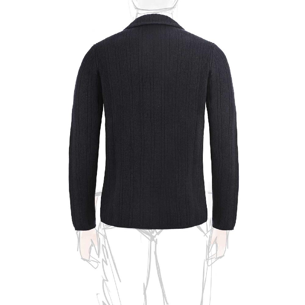 Rubinacci Cardigan Doppio Petto Cashmere Blu