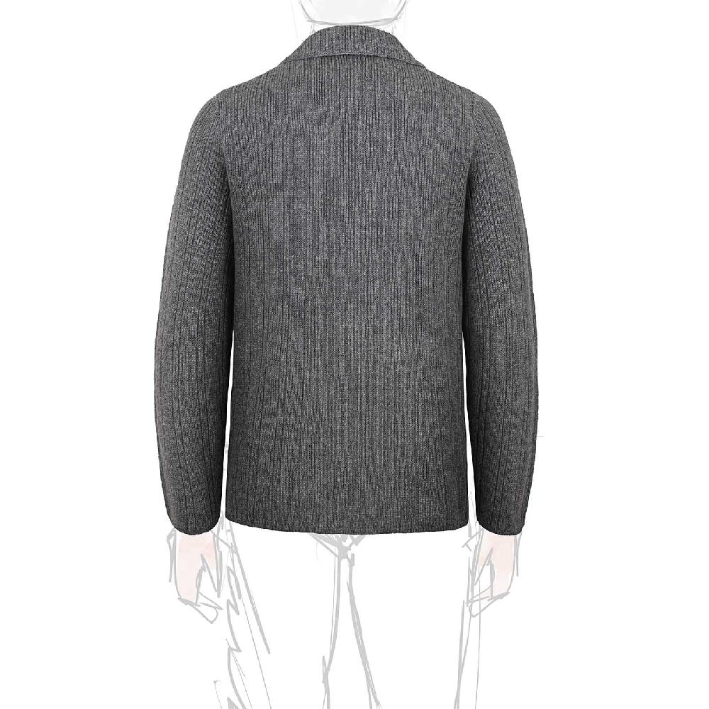 Rubinacci Cardigan Doppio Petto Cashmere Grigio