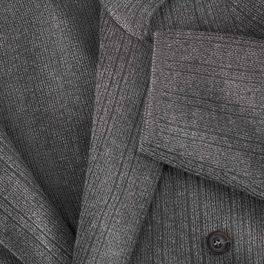 Rubinacci Cardigan Doppio Petto Cashmere Grigio