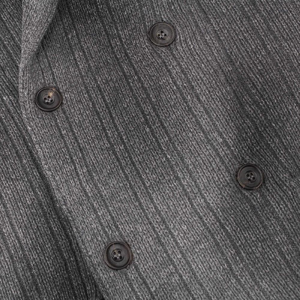 Rubinacci Cardigan Doppio Petto Cashmere Grigio