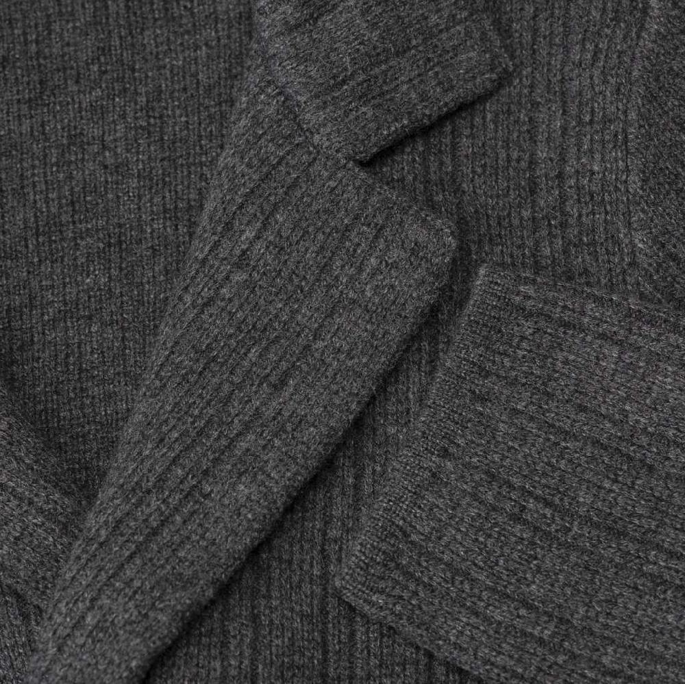 Rubinacci Cardigan Doppio Petto Cashmere Grigio