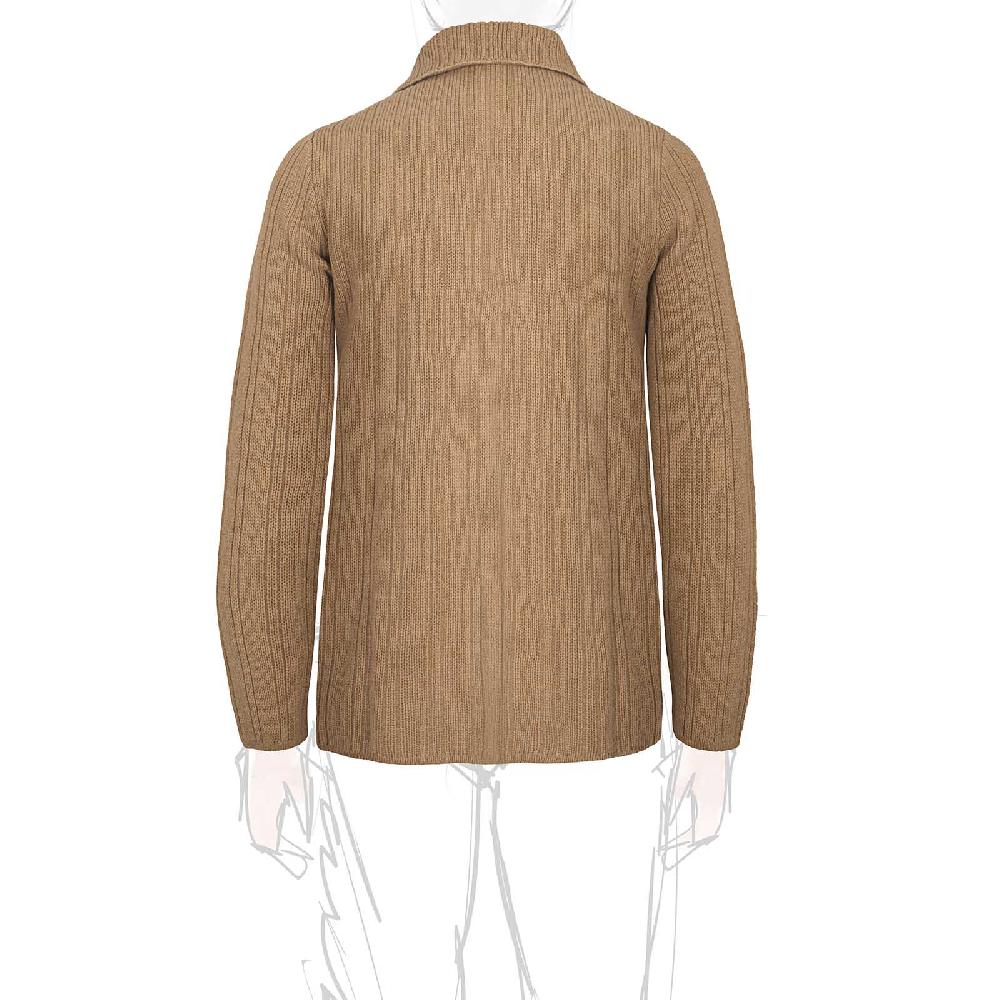 Rubinacci Cardigan Doppio Petto Cashmere Rhum