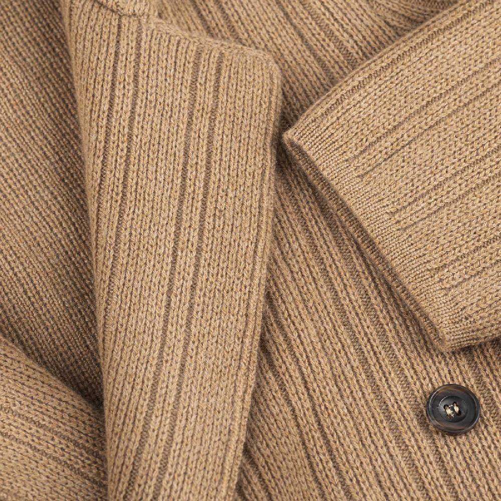 Rubinacci Cardigan Doppio Petto Cashmere Rhum