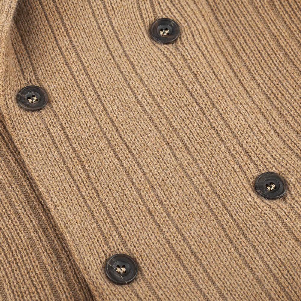 Rubinacci Cardigan Doppio Petto Cashmere Rhum