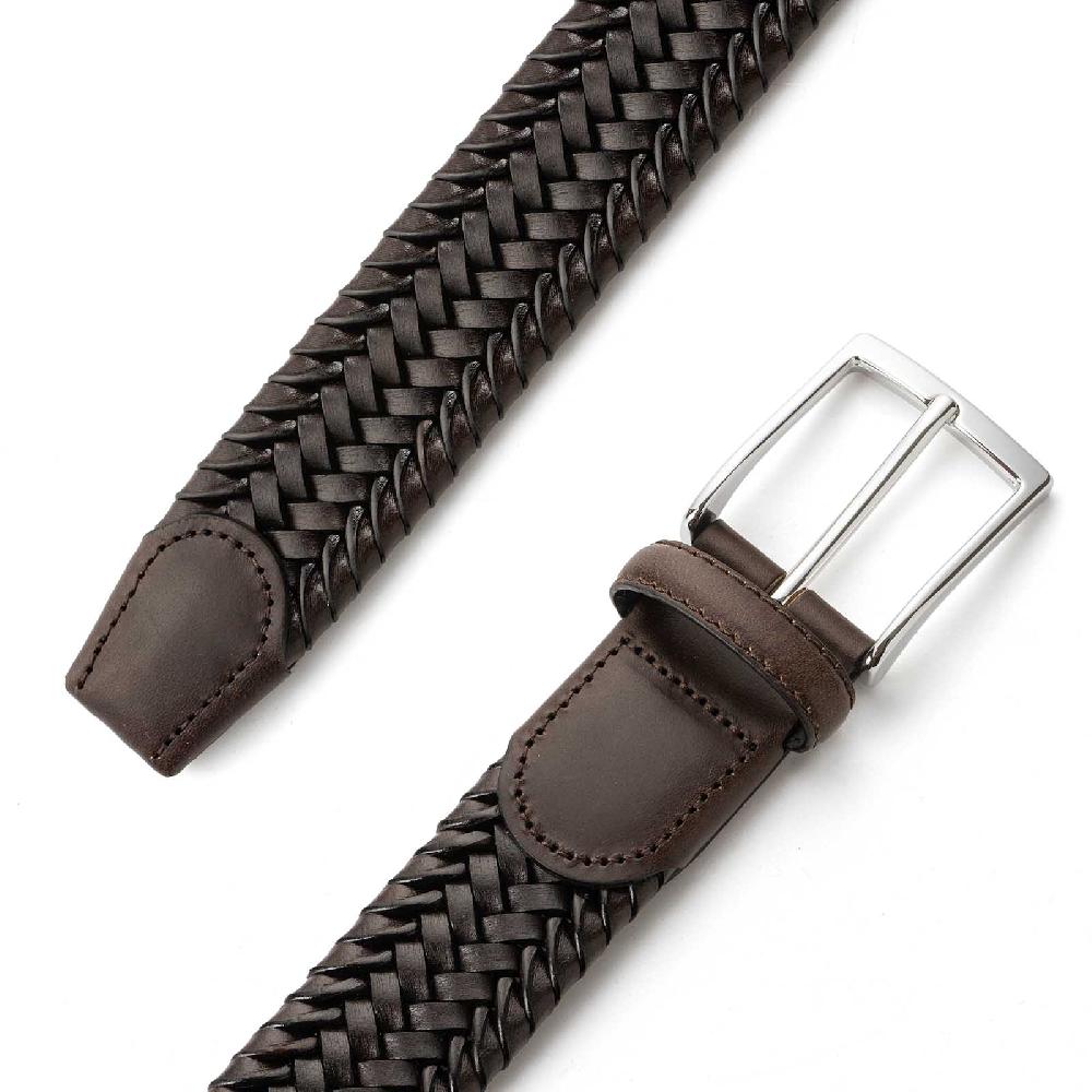 Rubinacci Cintura Intrecciata Cuoio Bruciato