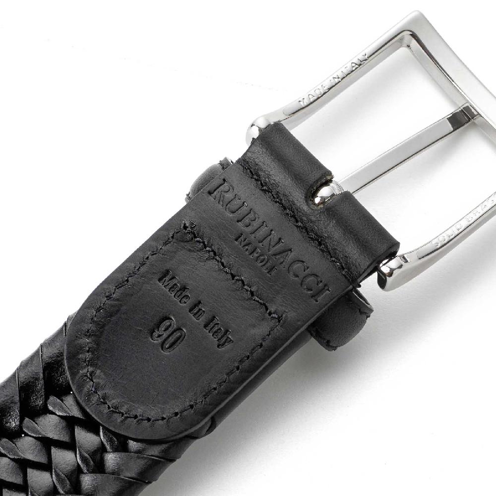 Rubinacci Cintura Intrecciata Cuoio Nero