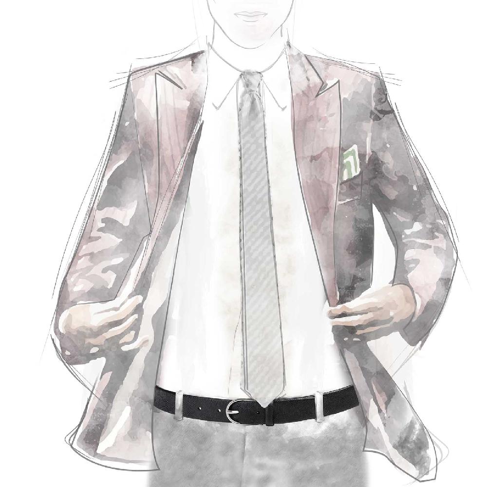 Rubinacci Cintura Stampa Alpina Nera