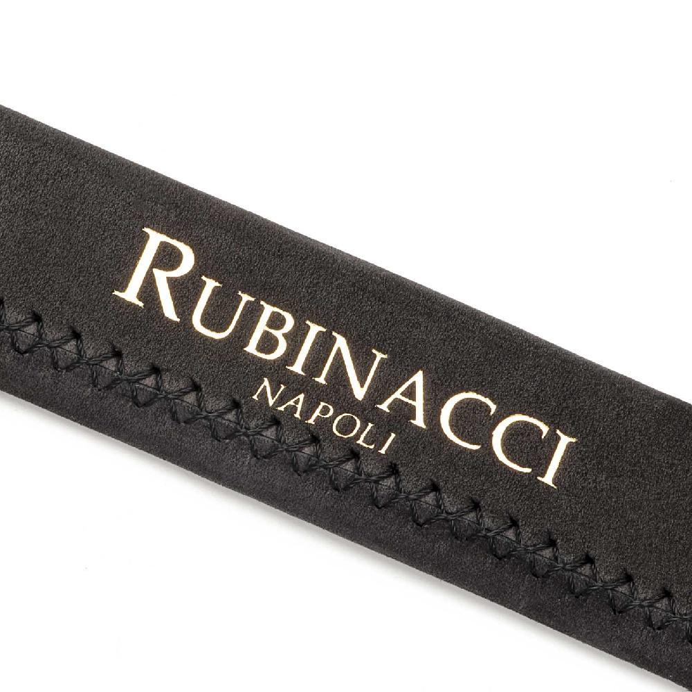 Rubinacci Cintura Tubolare In Nabuk Nero