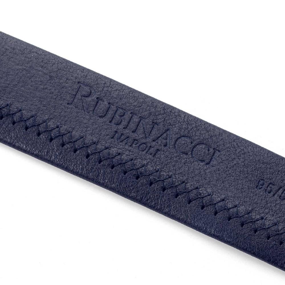 Rubinacci Cintura Tubolare In Pelle Blu