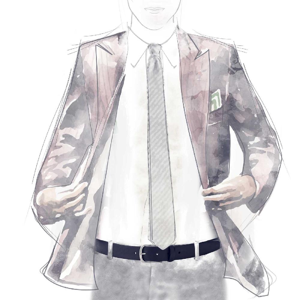 Rubinacci Cintura Tubolare In Pelle Blu