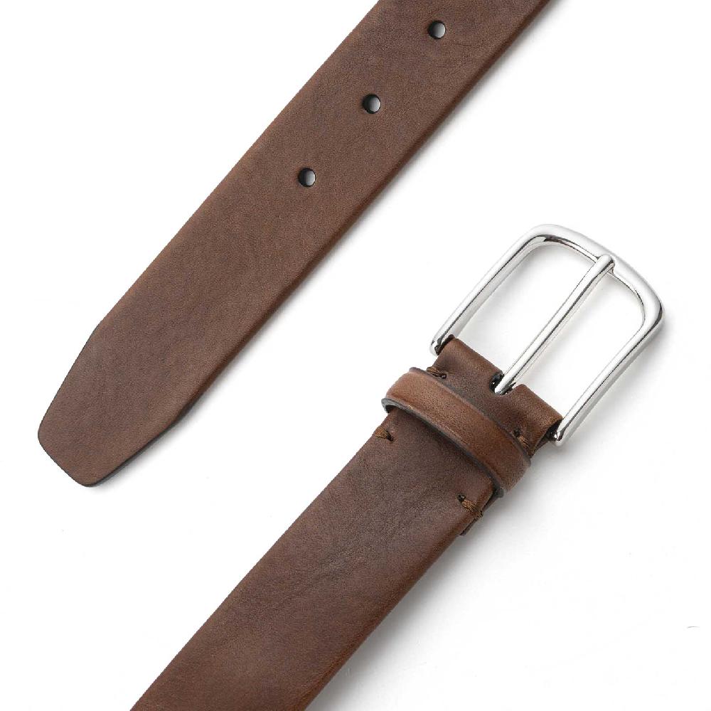 Rubinacci Cintura Tubolare In Pelle Tabacco