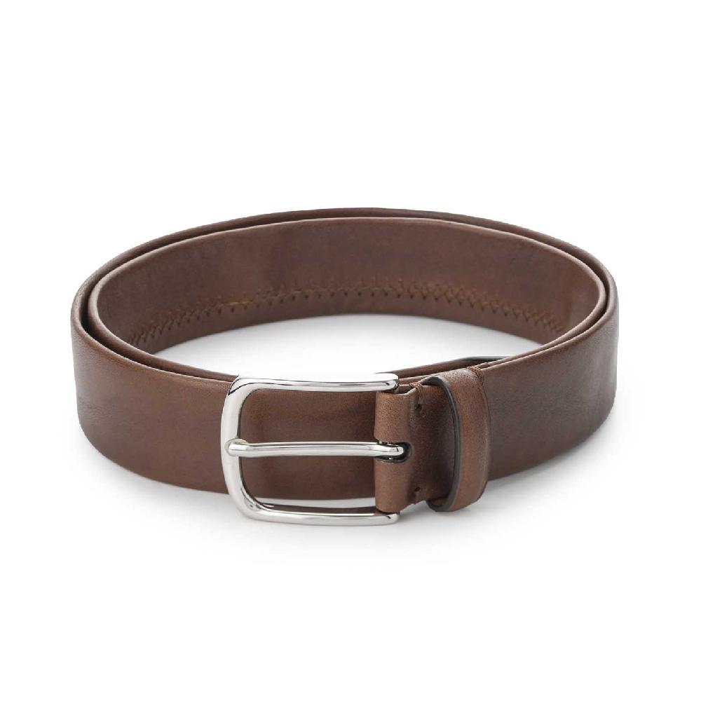 Rubinacci Cintura tubolare in pelle tabacco