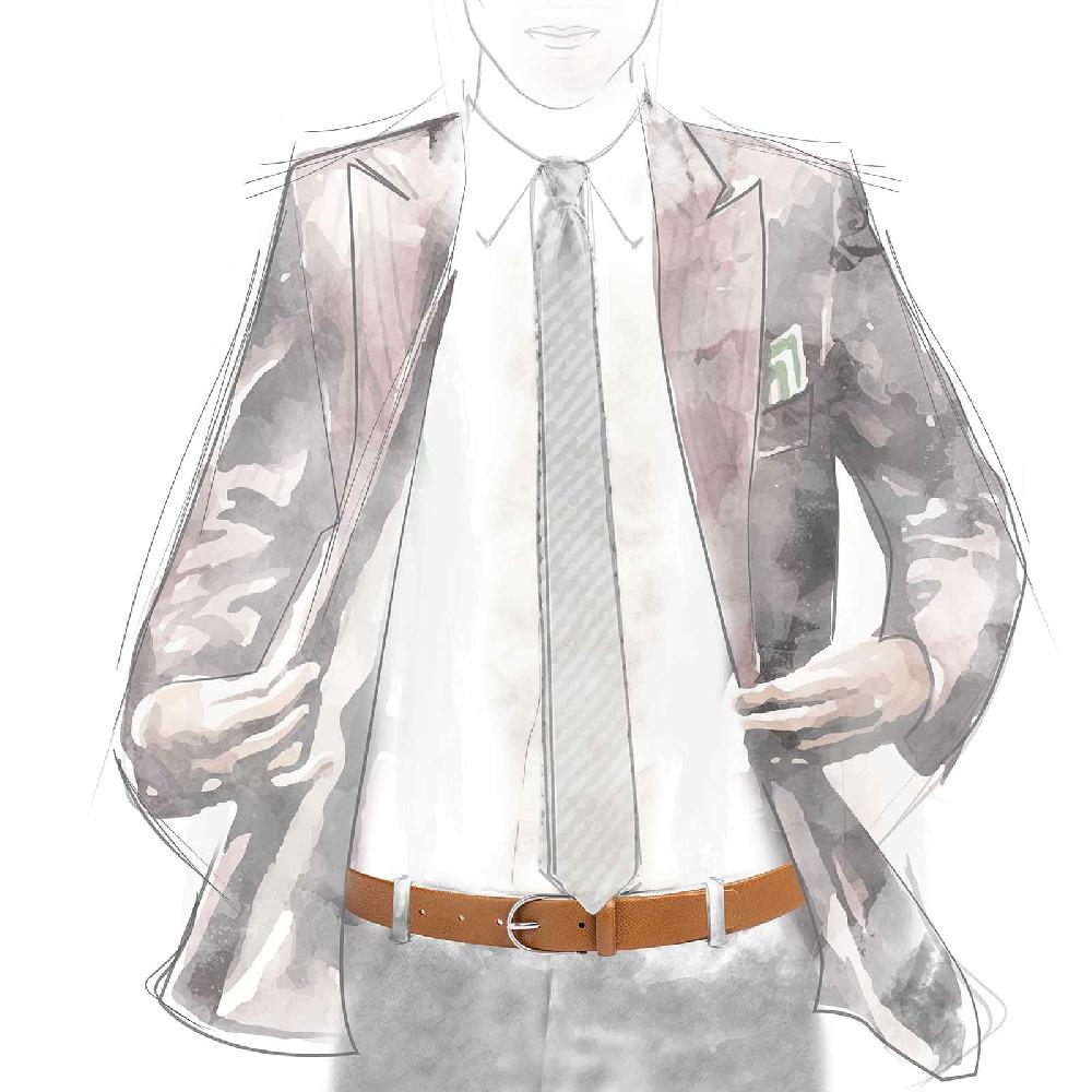 Rubinacci Cintura Tubolare In Stampa Alpina Brandy