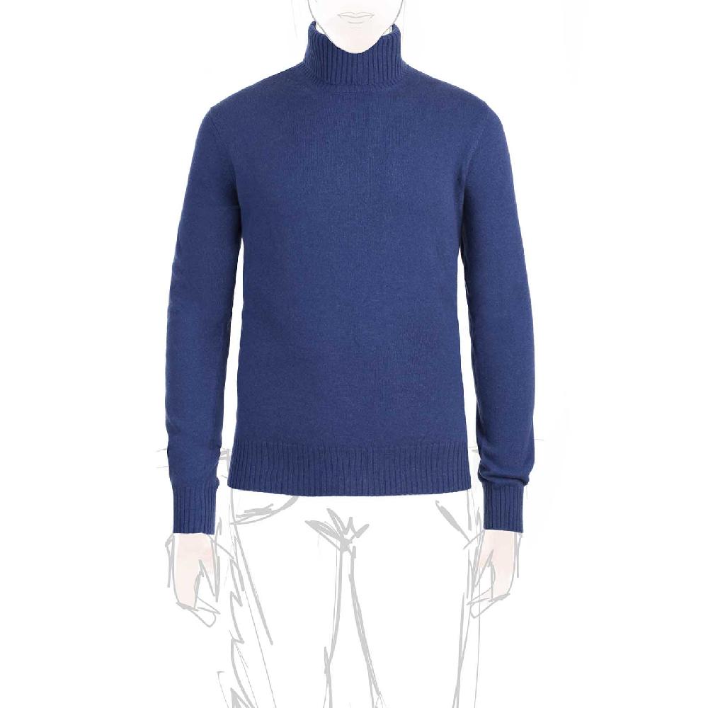 Rubinacci Collo alto cashmere ceruleo
