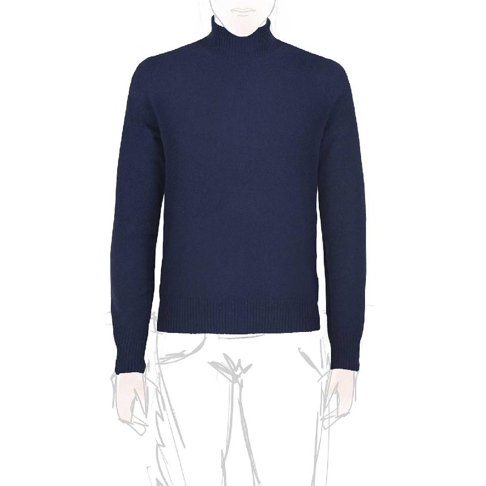 Rubinacci Collo alto in cashmere blu