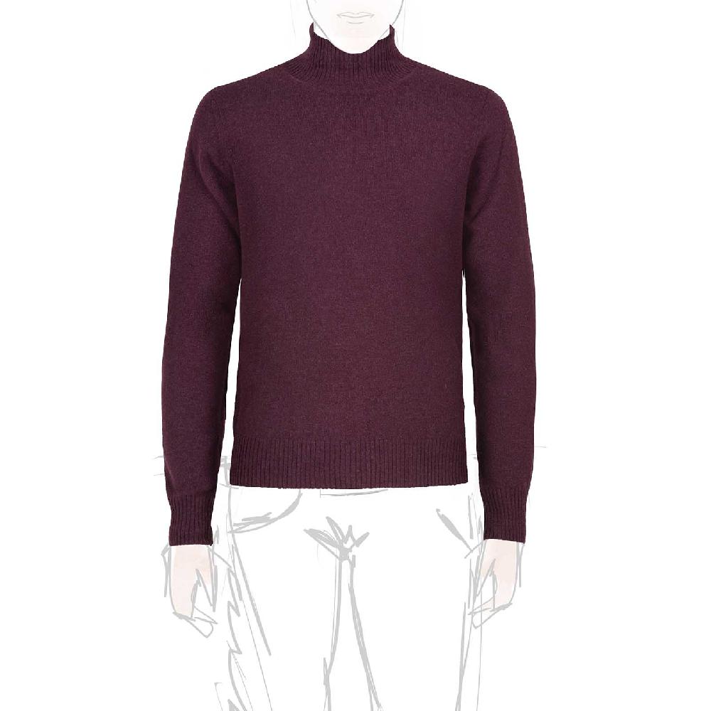 Rubinacci Collo alto in cashmere bordeaux