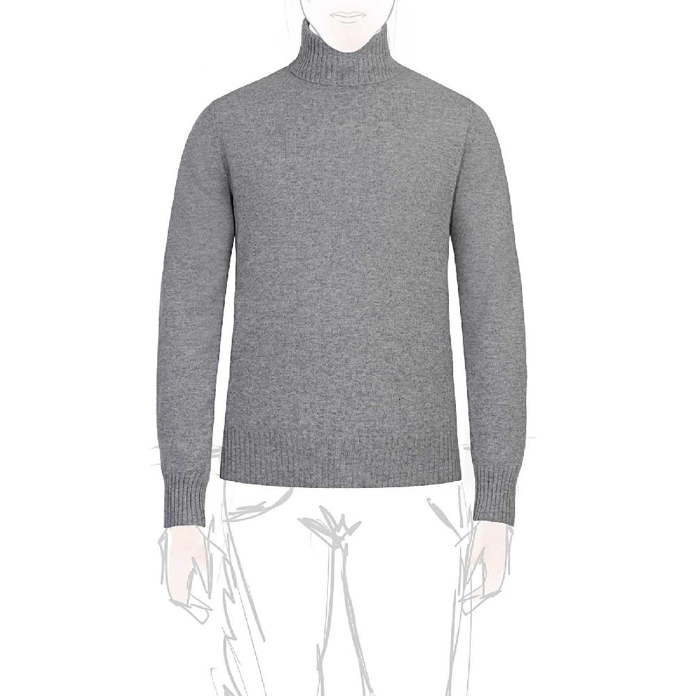 Rubinacci Collo alto in cashmere grigio