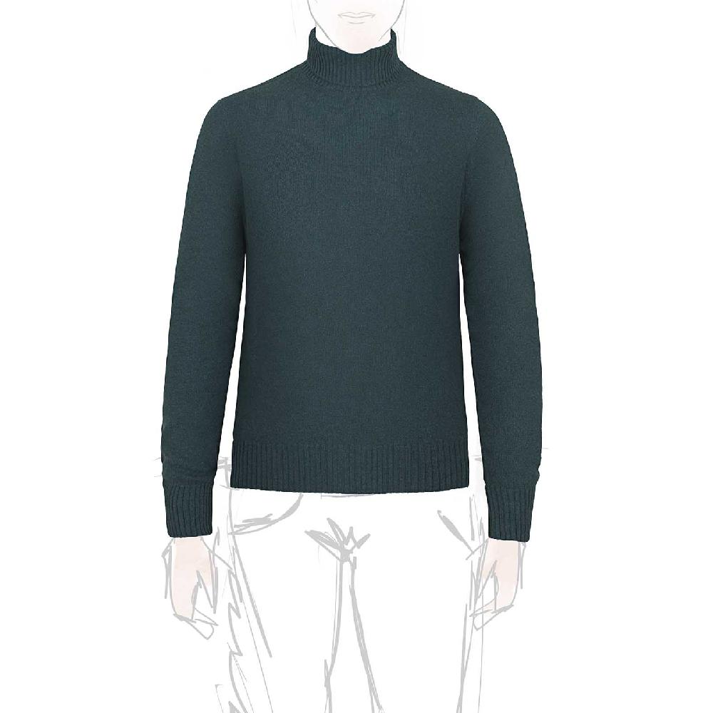 Rubinacci Collo alto in cashmere verde
