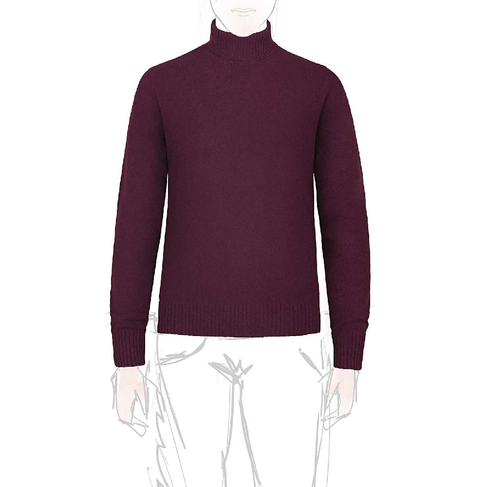 Rubinacci Collo alto in cashmere vino